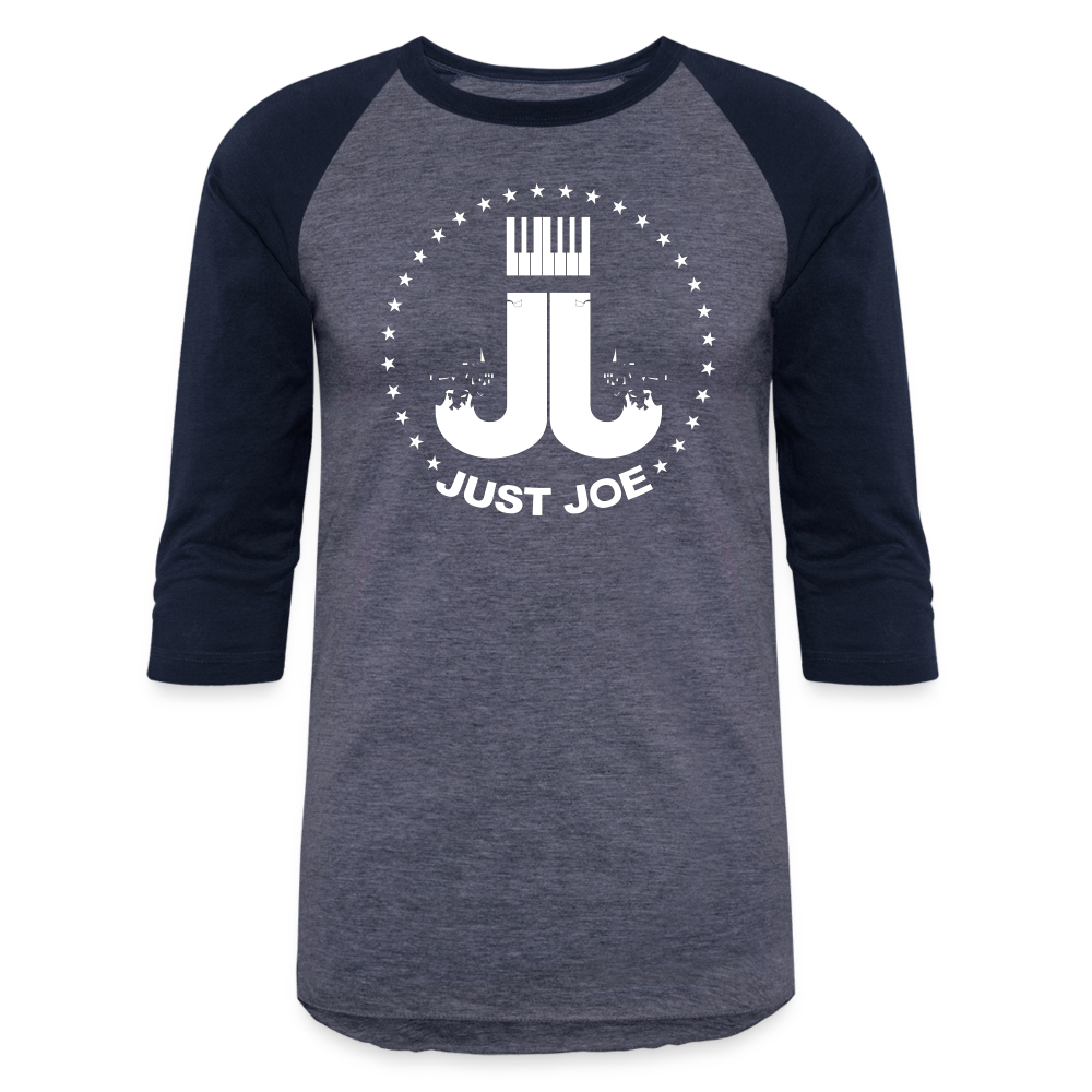 Just Joe Baseball T-Shirt (White Logo) - heather blue/navy