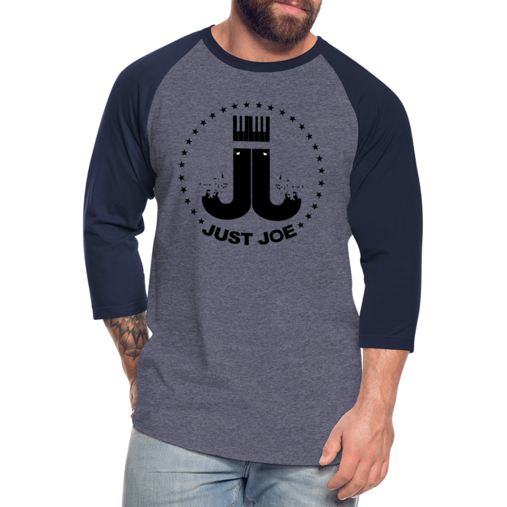 Just Joe Baseball T-Shirt (Black Logo) - heather blue/navy