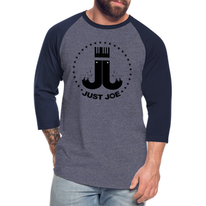 Just Joe Baseball T-Shirt (Black Logo) - heather blue/navy