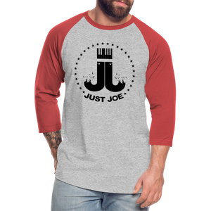 Just Joe Baseball T-Shirt (Black Logo) - heather gray/red