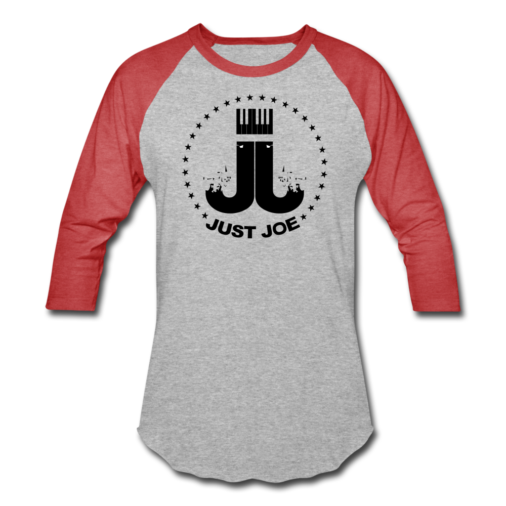 Just Joe Baseball T-Shirt (Black Logo) - heather gray/red