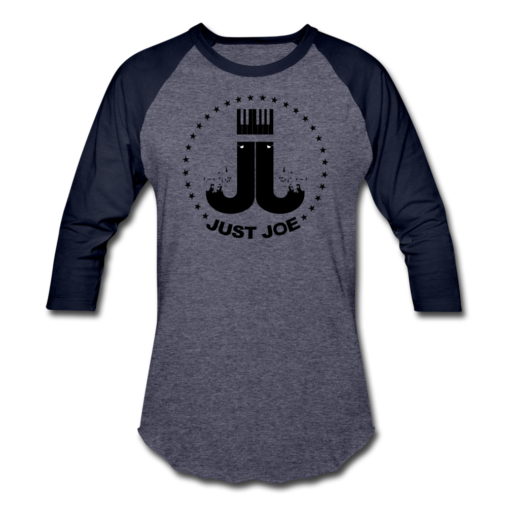 Just Joe Baseball T-Shirt (Black Logo) - heather blue/navy
