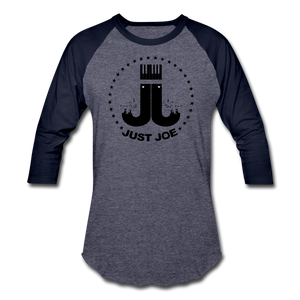 Just Joe Baseball T-Shirt (Black Logo) - heather blue/navy