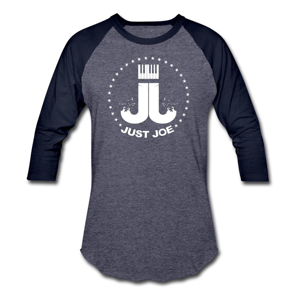 Just Joe Baseball T-Shirt (White Logo) - heather blue/navy