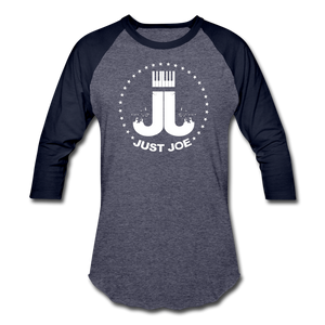 Just Joe Baseball T-Shirt (White Logo) - heather blue/navy