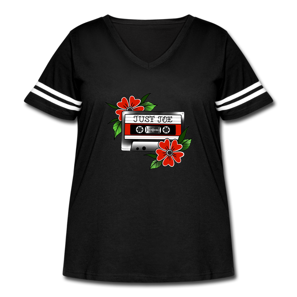 Women's Curvy Vintage Sport T-Shirt - black/white