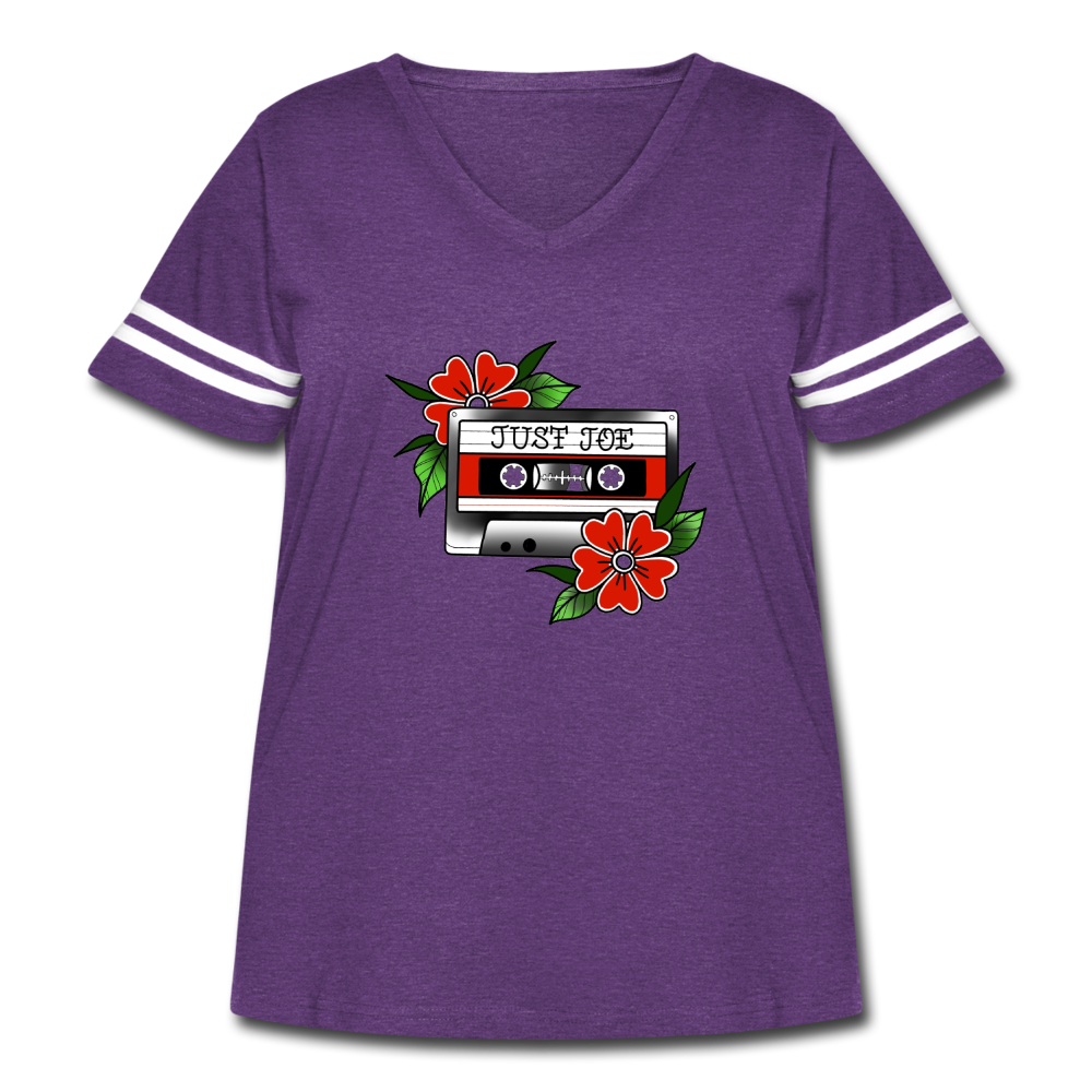 Women's Curvy Vintage Sport T-Shirt - vintage purple/white