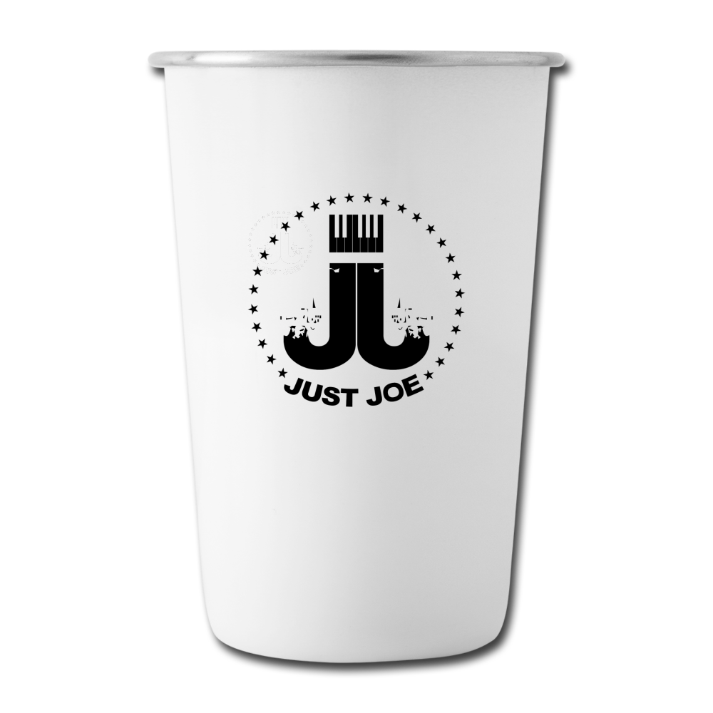 Just Joe Stainless Steel Pint Cup - white