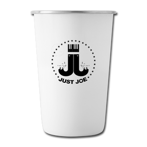 Just Joe Stainless Steel Pint Cup - white