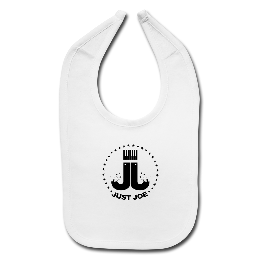 Just Joe Baby Bib - white