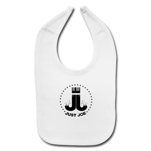 Just Joe Baby Bib - white