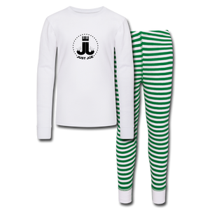 Just Joe Kid's Pajamas - white/green stripe