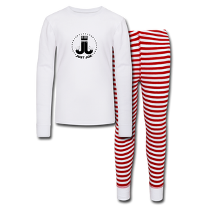 Just Joe Kid's Pajamas - white/red stripe