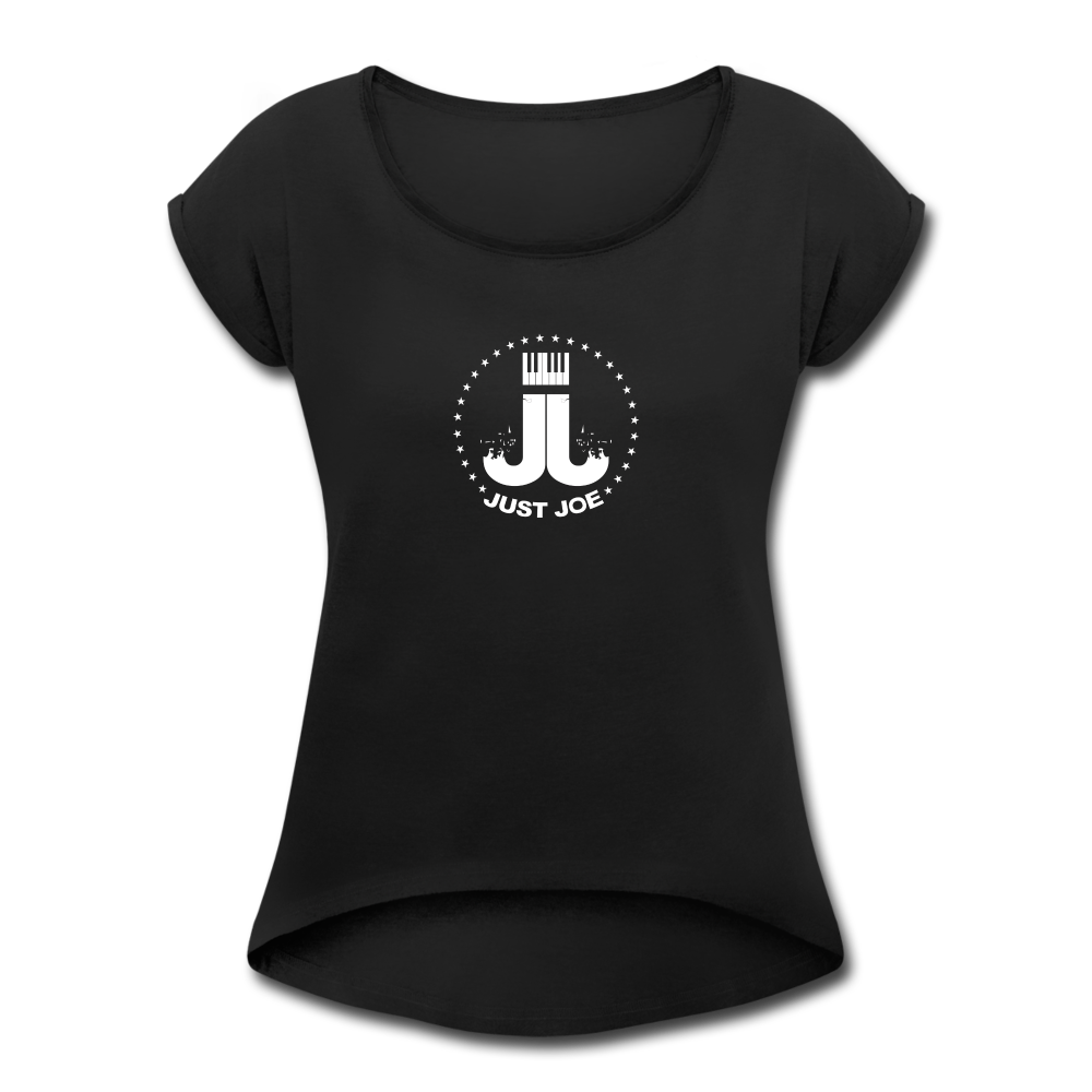 Just Joe Women's Roll Cuff T-Shirt - black