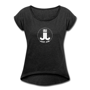 Just Joe Women's Roll Cuff T-Shirt - heather black