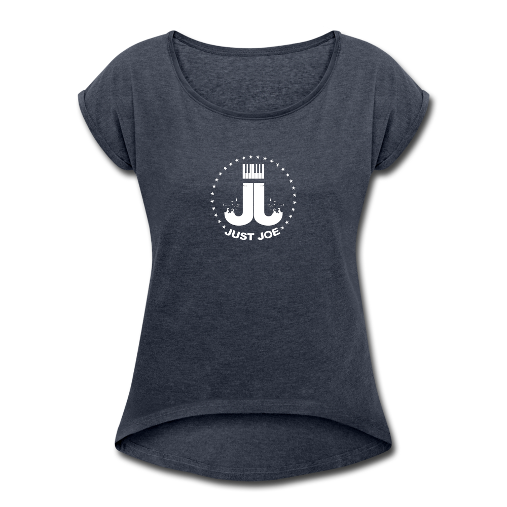 Just Joe Women's Roll Cuff T-Shirt - navy heather