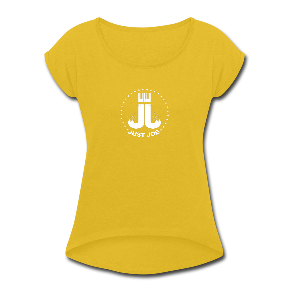 Just Joe Women's Roll Cuff T-Shirt - mustard yellow