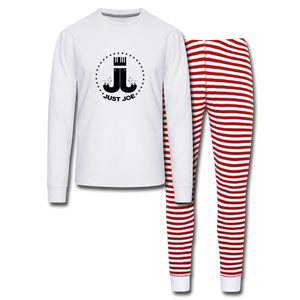 Just Joe Unisex Pajama Set - white/red stripe